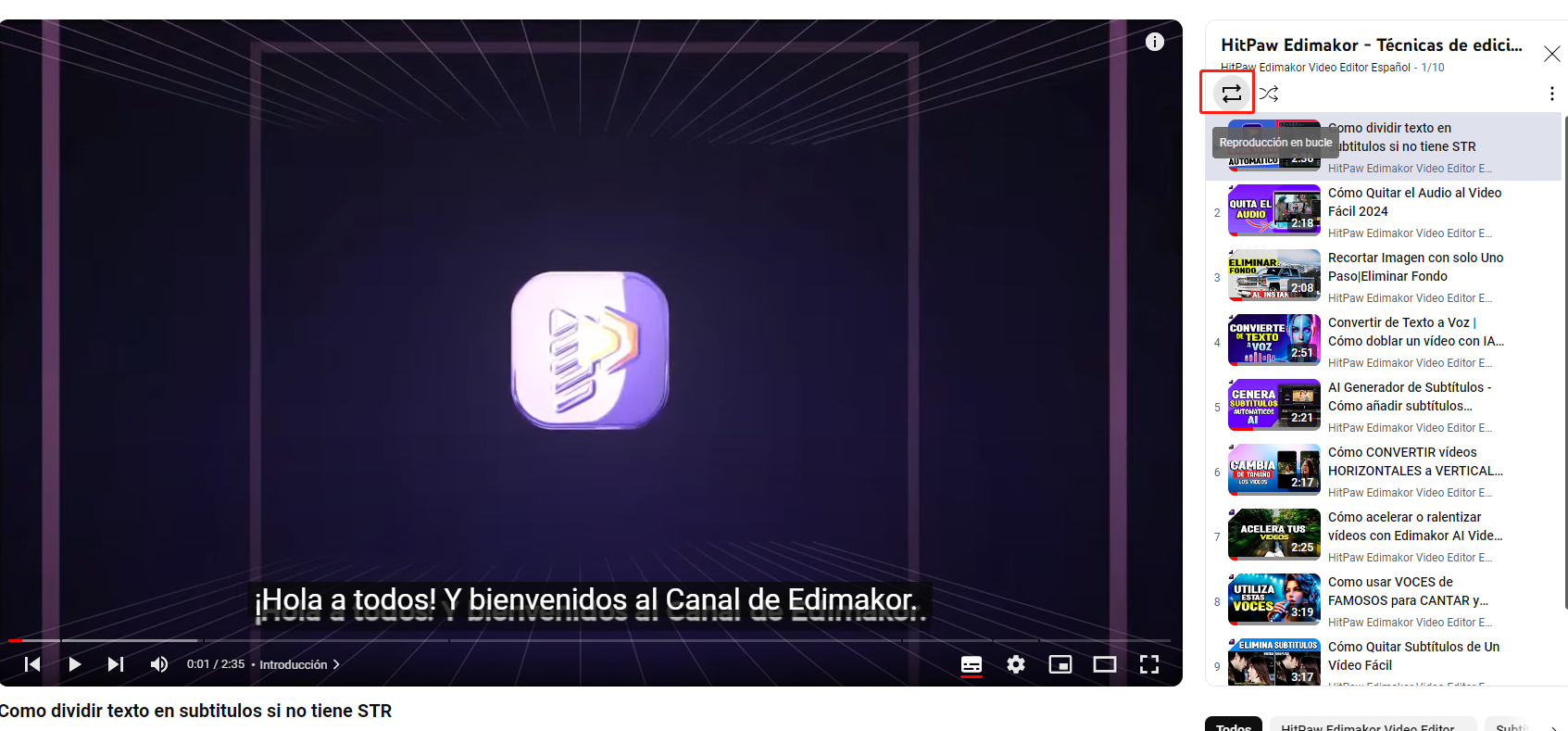 hacer un bucle de video de youtube en mac