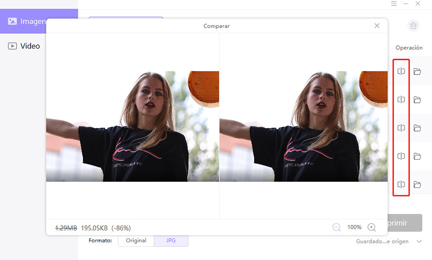 empezar a comprimir imágenes