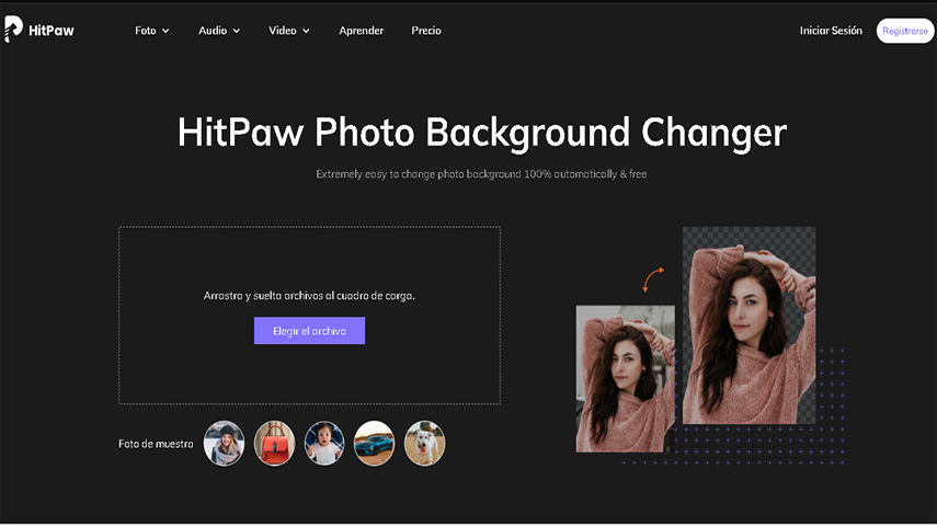 hitpaw cambiar el fondo de fotos