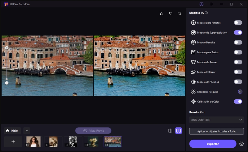 ajustar el color con hitpaw fotorpea