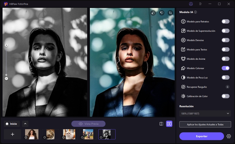colorizar foto con hitpaw fotorpea