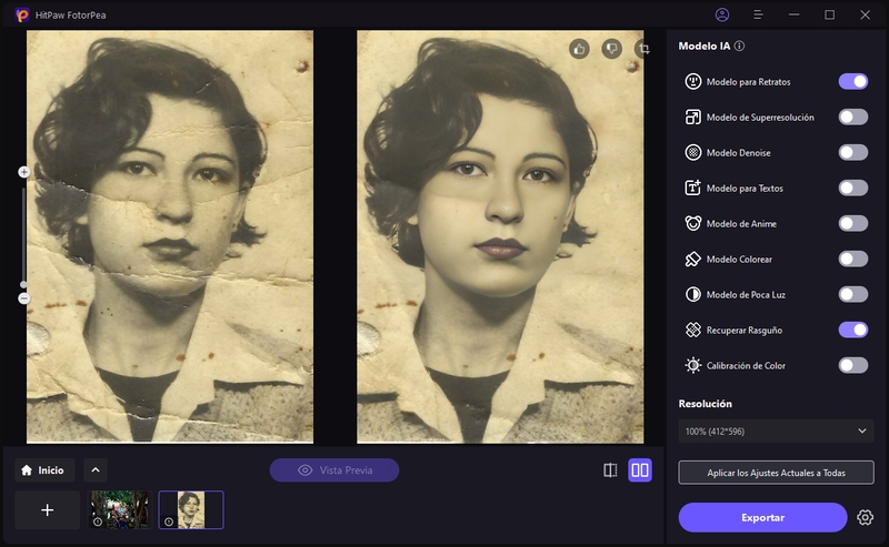 reparar una foto antigua con hitpaw fotorpea