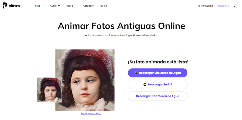 hitpaw animar fotos blancos y negros