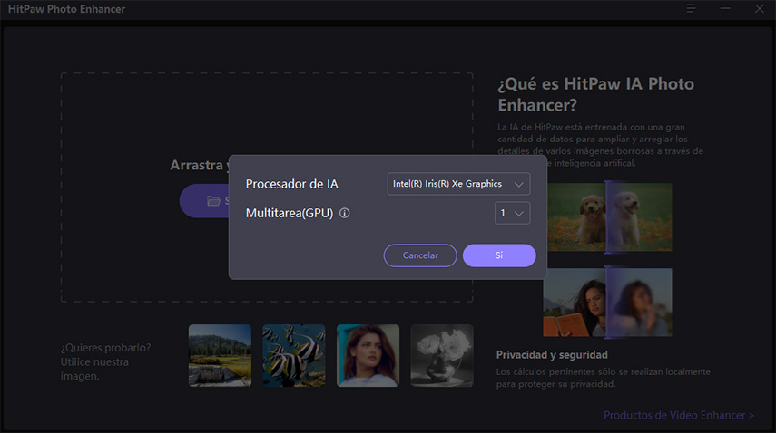 preferencia interfaz de hitpaw photo enhancer