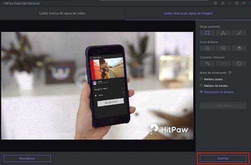 HitPaw Watermark Remover exportar imagen