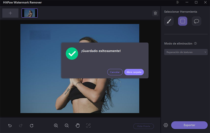 borrar objetos no deseados en hitpaw watermark remover