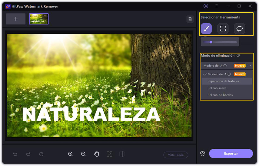 quitar letra de una imagen con hitpaw