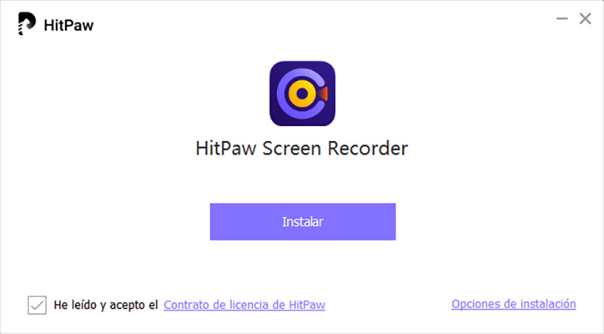 acceptar condiciones de hitpaw screen recorder