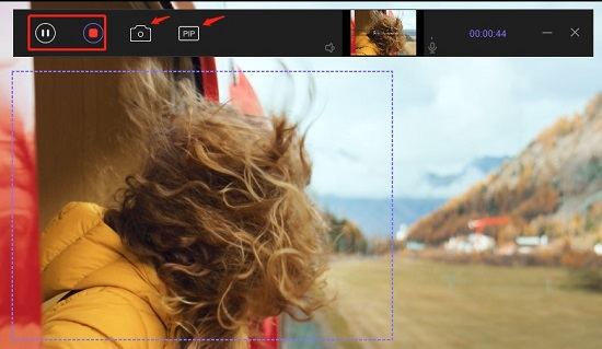 HitPaw screen recorder empieza a grabar