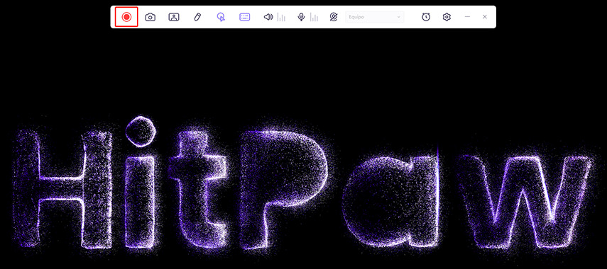 hitpaw screen recorder start to record