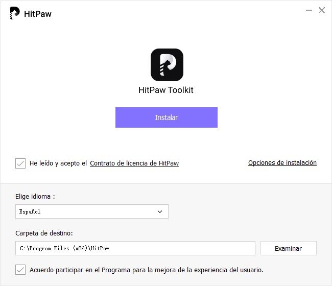 HitPaw Toolkit instalar