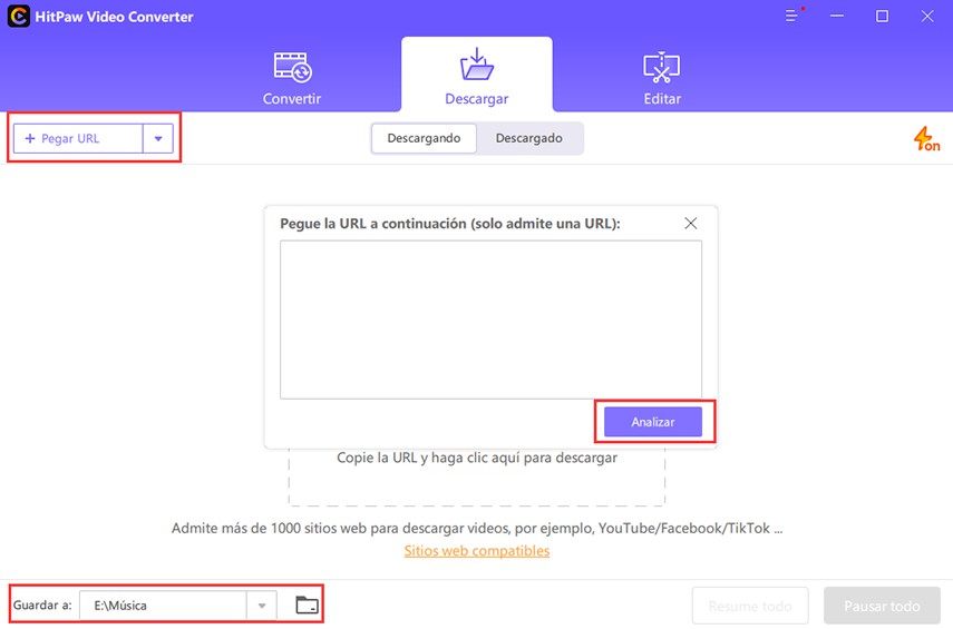 prgar url y seleccionar carpeta usb