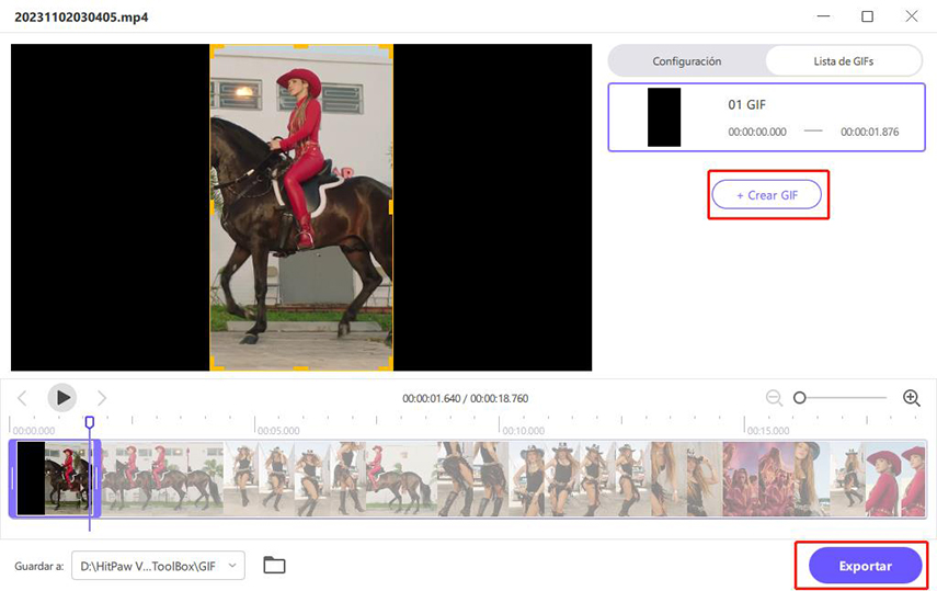 exportar gif con hitpaw video converter