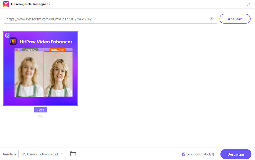 descargar fotos de Instagram con hitpaw video converter