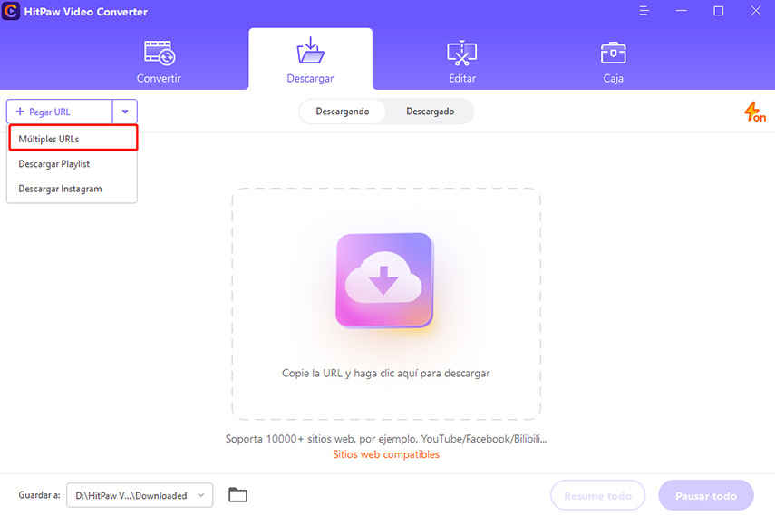 descargar múltiples urls
