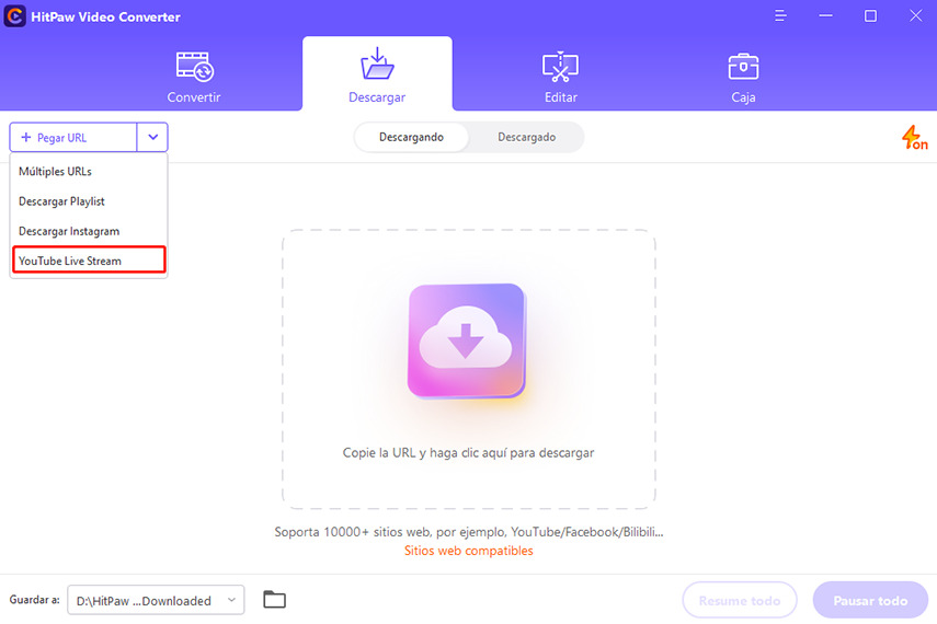 hitpaw youtube live stream descargar