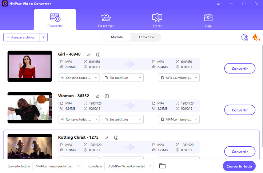 importar videos con exito a hitpaw video converter