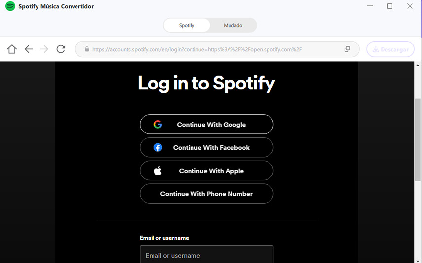 iniciar sesión en cuenta de spotify