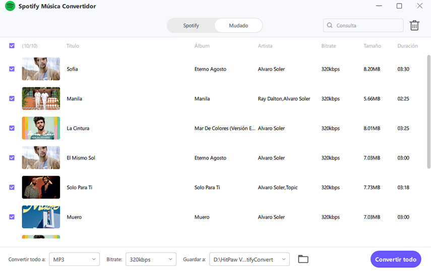 vista previa de spotify canciones