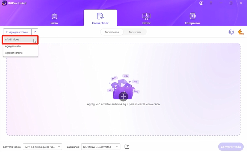 cómo convertir mp4 a wav