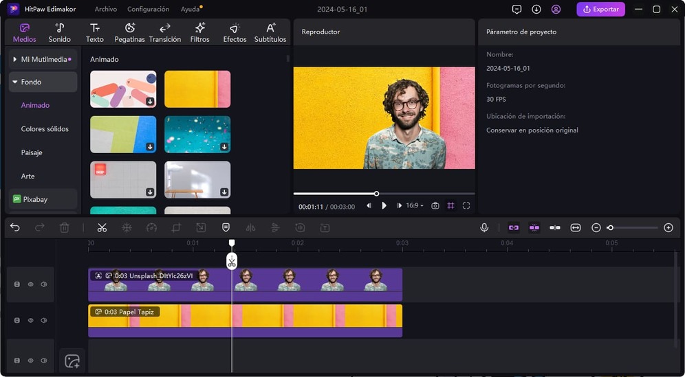agregar fondo personalizado