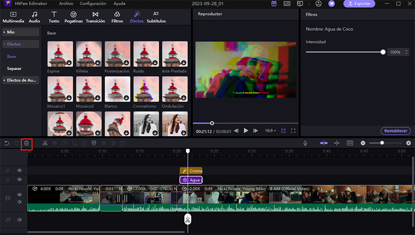 eliminar filtro