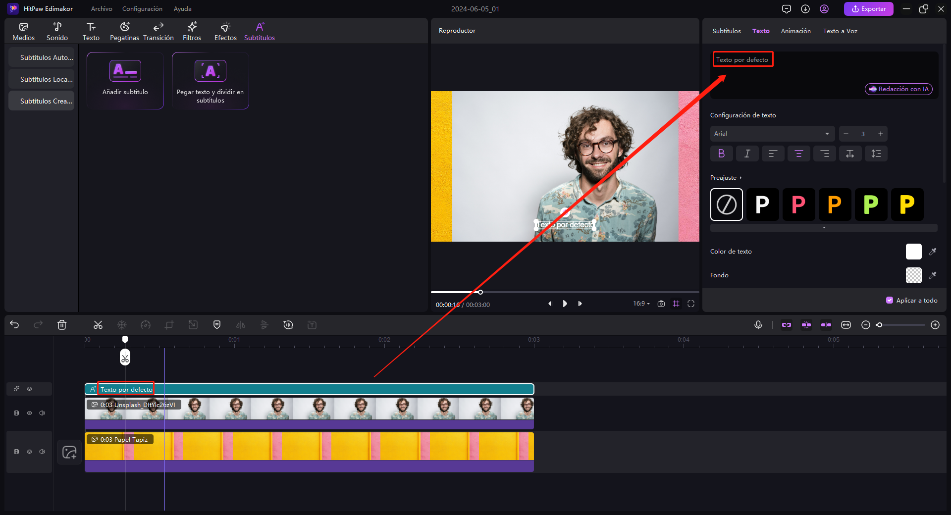 hitpaw edimakor speech to text guide step 3