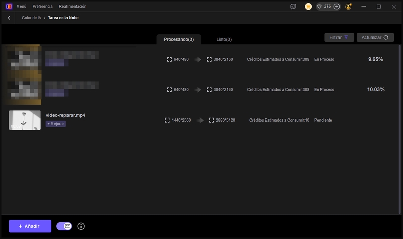 proceso de coloreado de video