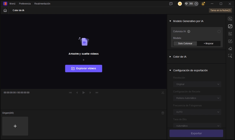 importar video a interfaz de colorista vikpea