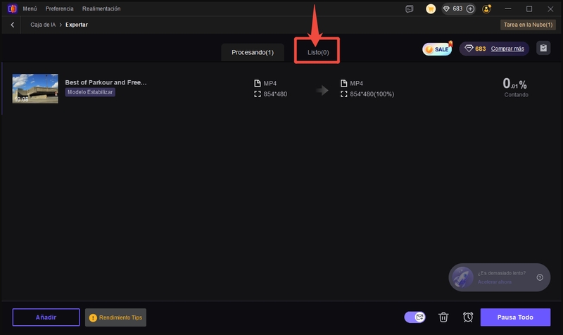 verificar el video estabilizado