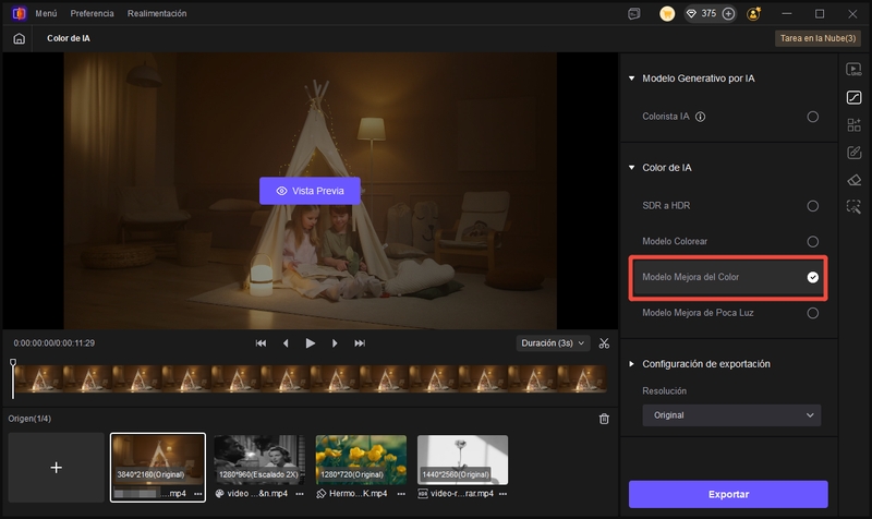 Modelo mejora del color de Hitpaw VikPea