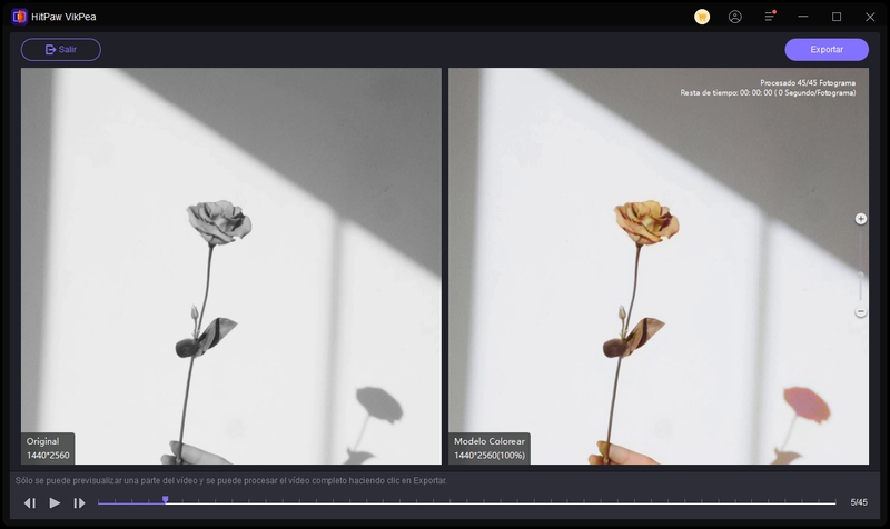 convertir video blanco y negro a color con hitpaw video enhancer