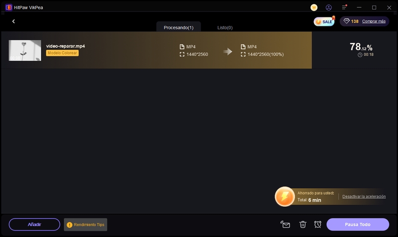 convertir video a color con hitpaw video enhancer