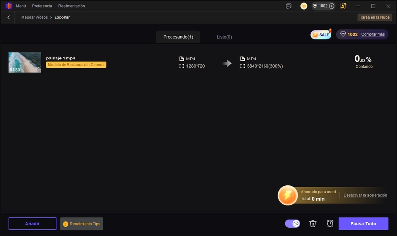 habilitar aceleración en la nube