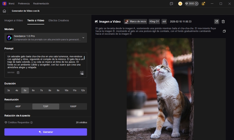 Seleccionar el modelo de generador de texto a vídeo con IA