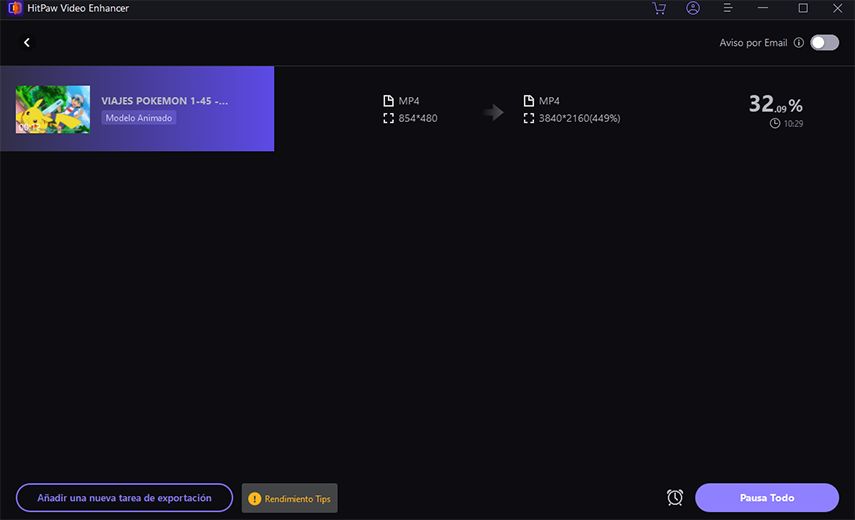 Previsualizar y exportar el video mejorado