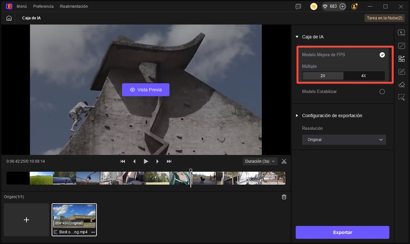 seleccionar múltiplo de inserción de fotogramas