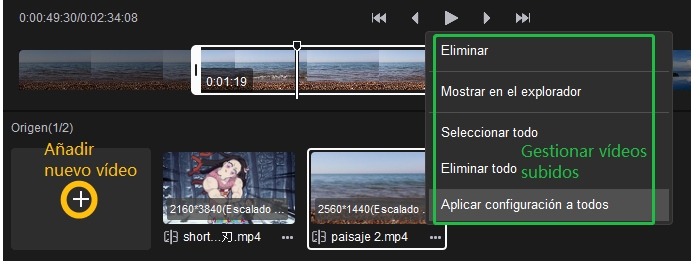 gestionar biblioteca de video
