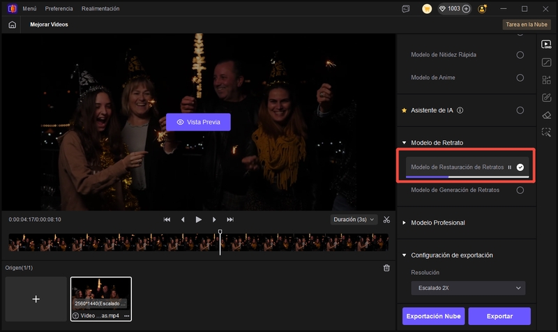 modelo de Restauración de Retratos de hitpaw vikpea