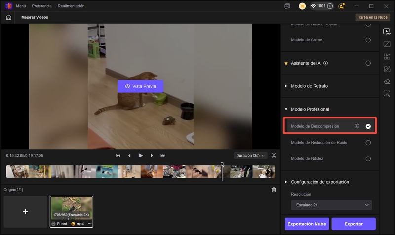 seleccionar modelo de descompresión