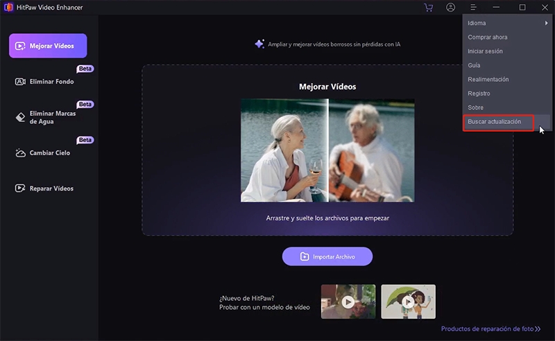 actuarizar hitpaw video enhancer