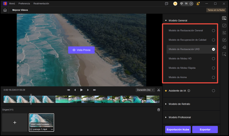 modelo de Restauración UHD de hitpaw vikpea