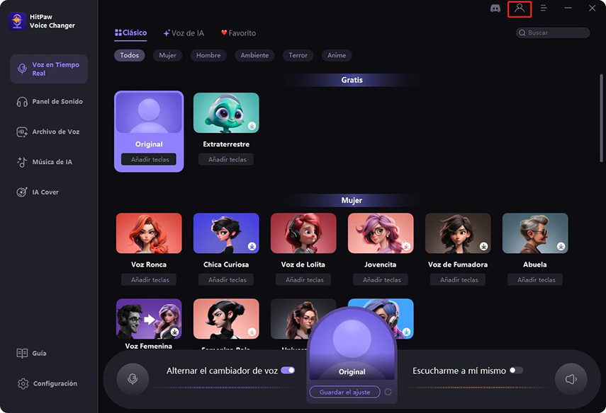 Registro de HitPaw Voice Changer