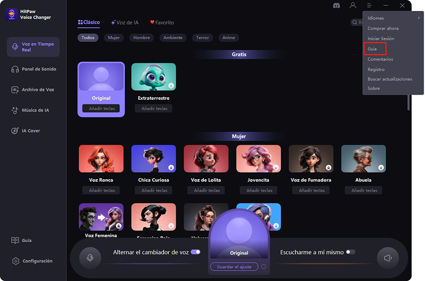Guía en HitPaw voice changer