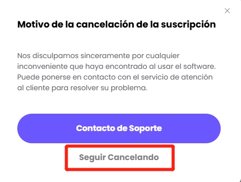 cancelar suscripción