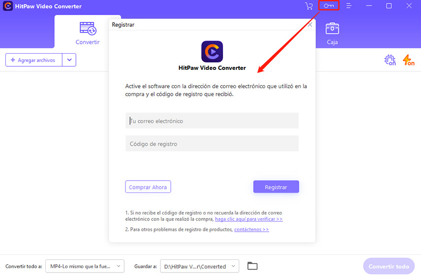 cómo registrar hitpaw producto en Windows