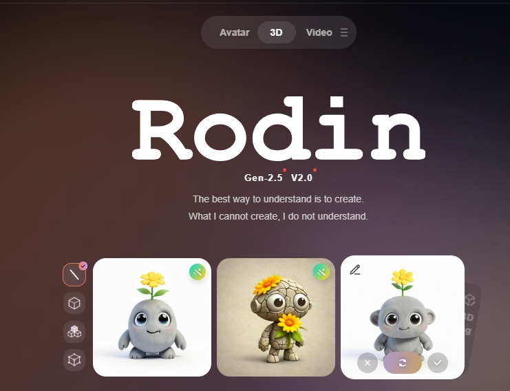 rodin ai 3d modelo generado