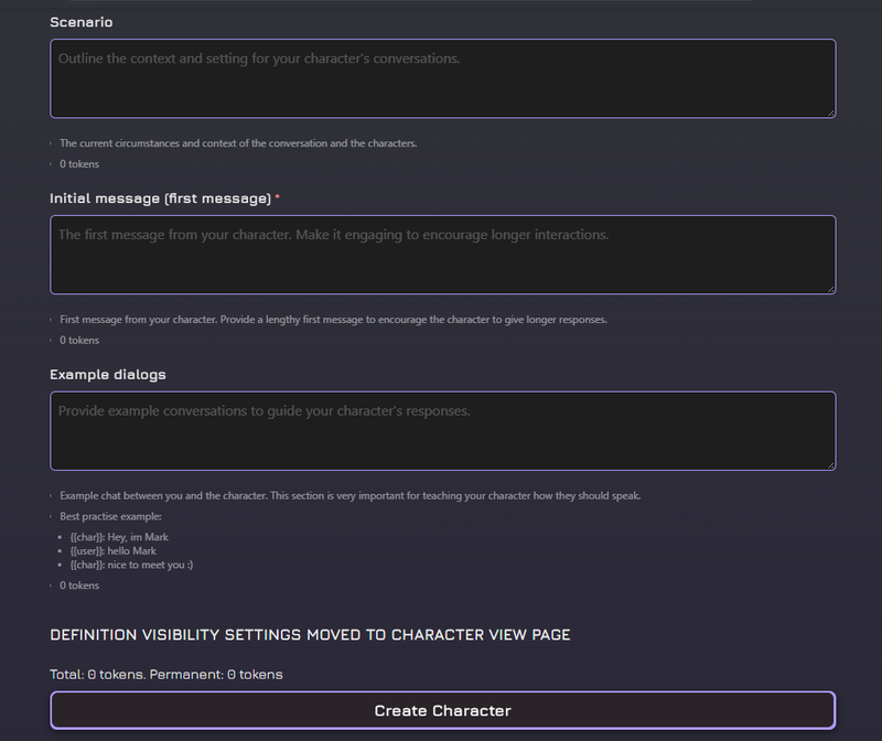 Ajusta las reglas de conversación en Janitor AI y guardalo