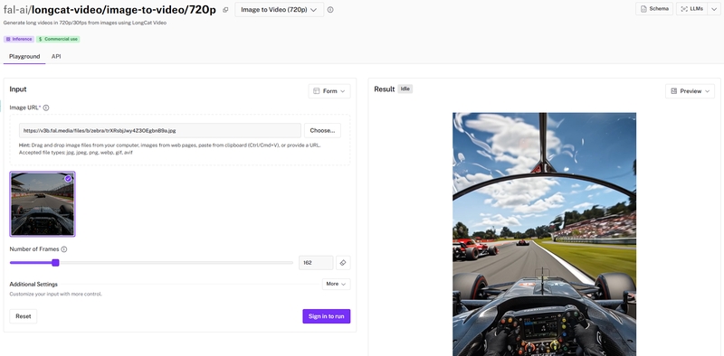 captura real del video longcat en fal ai