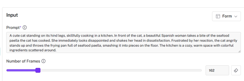 introducir prompts para video longcat en fal ai